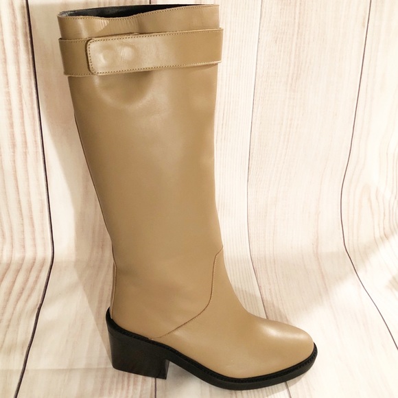 🆕{Helmut Lang} Slouch Leather Block Heel Boot - Picture 2 of 13
